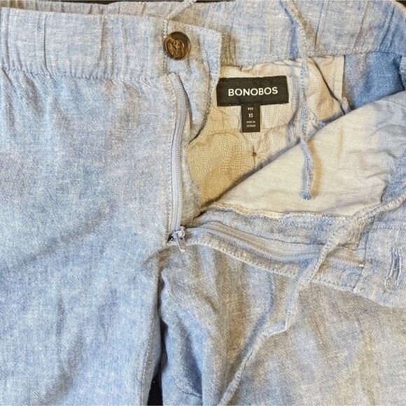 BONOBOS Heather Blue Linen Blend High Rise Tapered Leg Pants XS - Picture 10 of 10